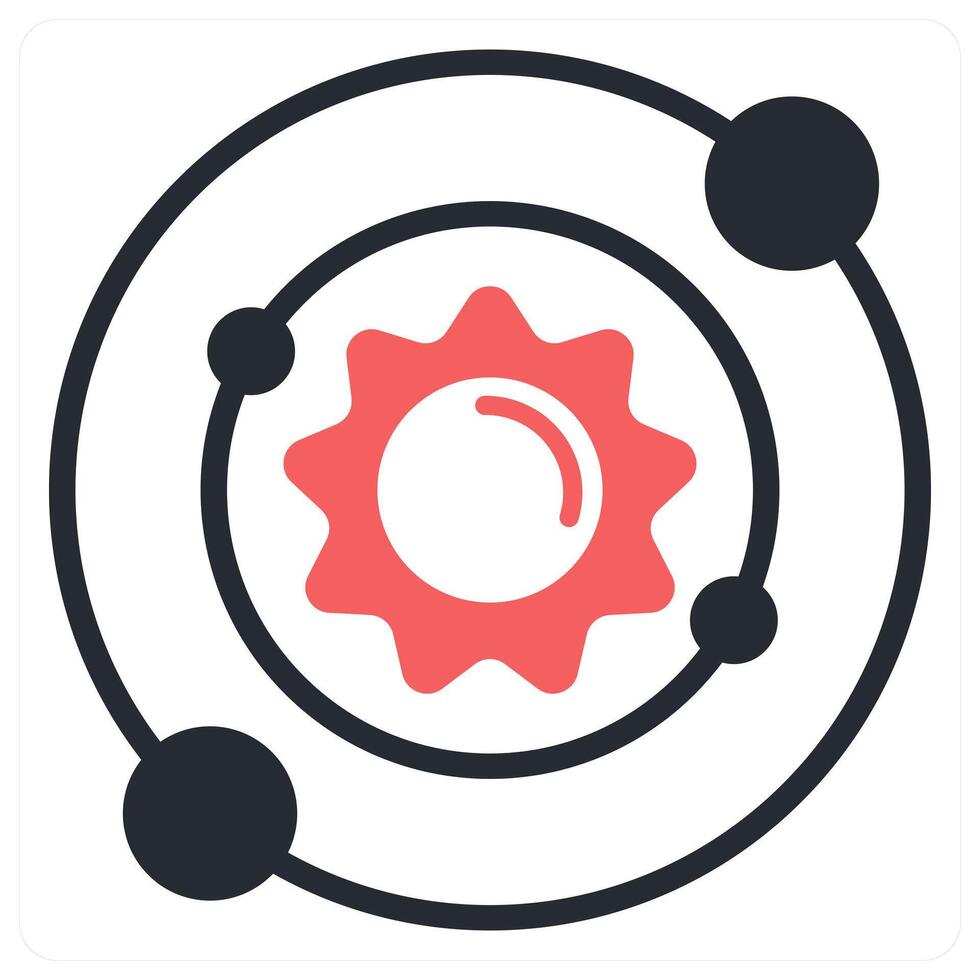 solar system icon concept in red color vector