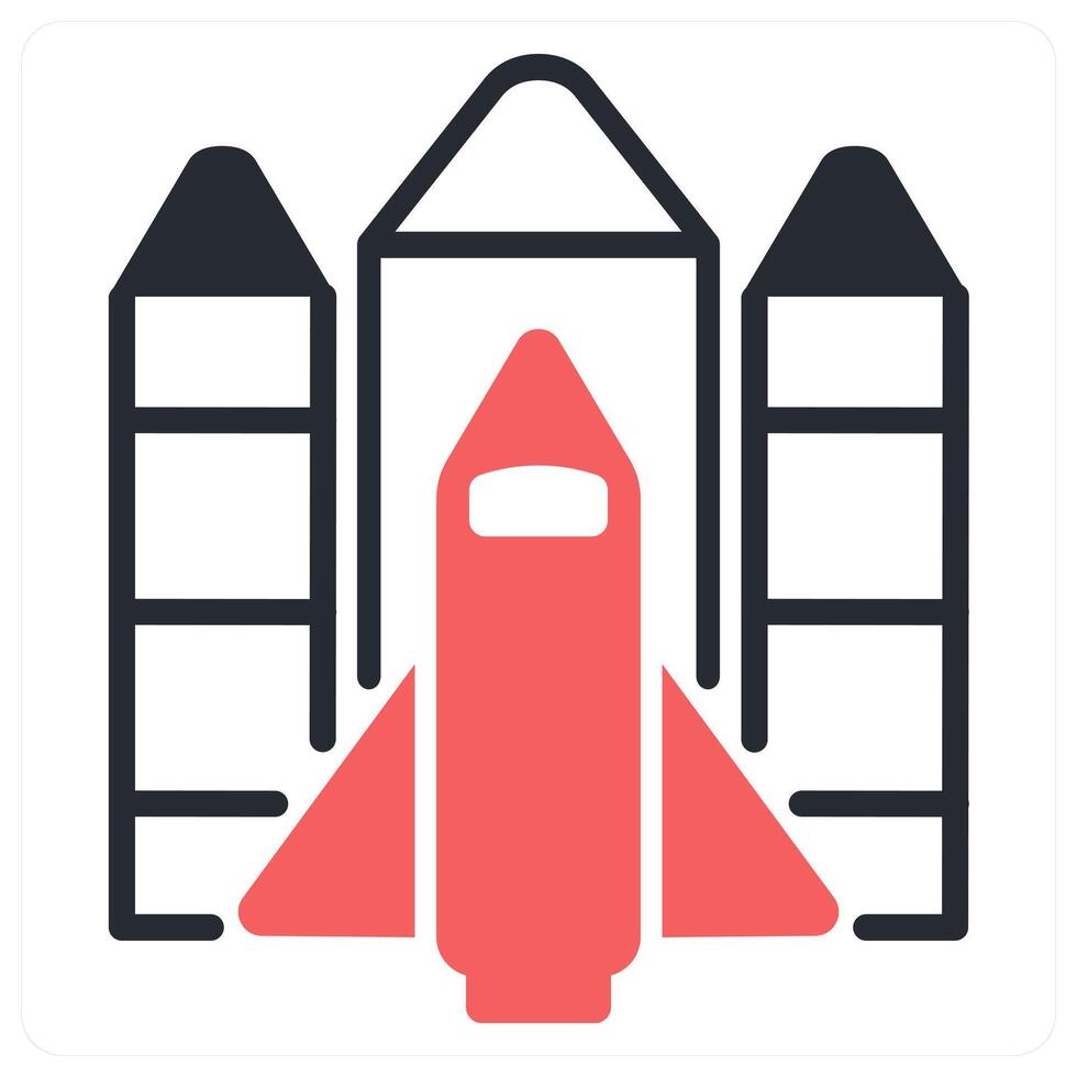 space shuttle icon concept in red color vector