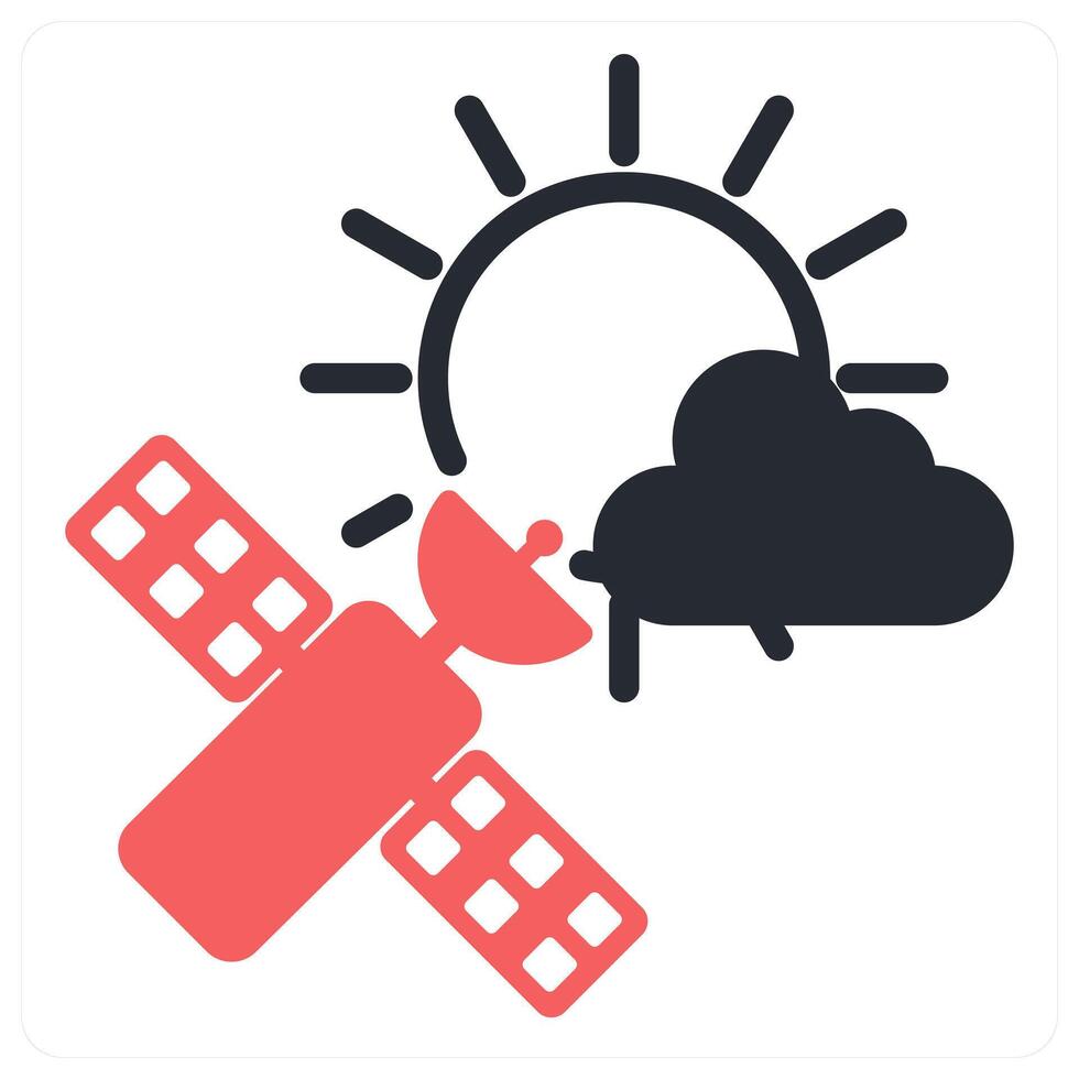 weather satellite icon concept in red color vector