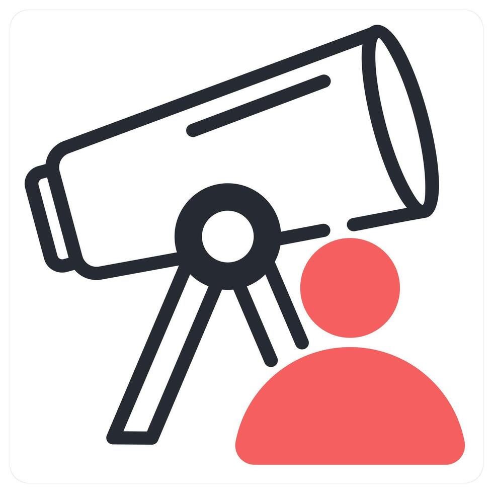 astronomer icon concept in red color vector