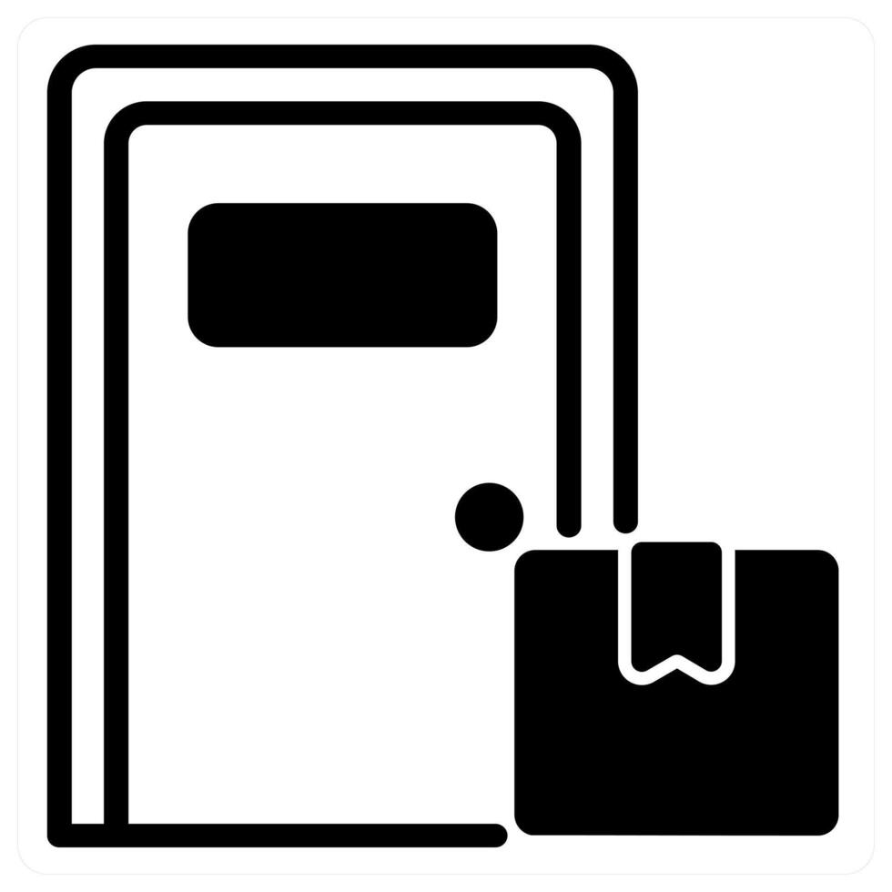 delivery door icon concept in black color vector