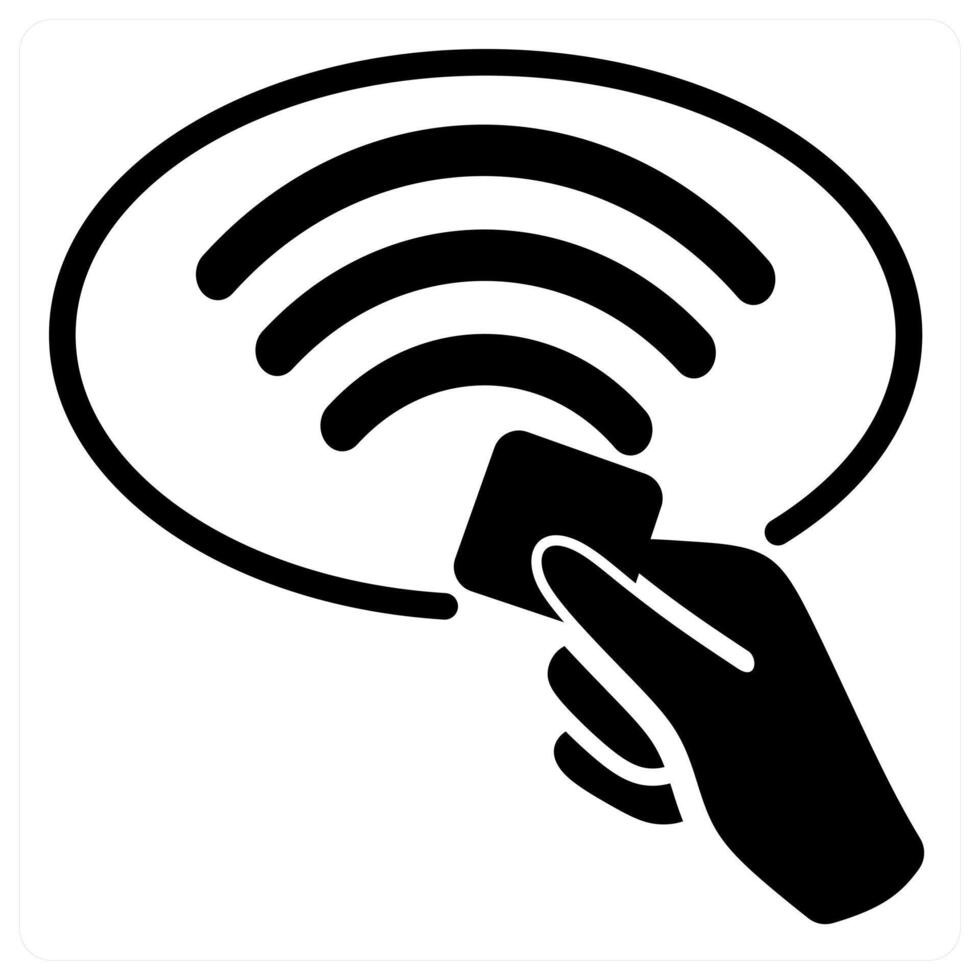 contactless icon concept in black color vector