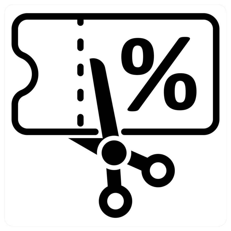 Coupon icon concept in black color vector