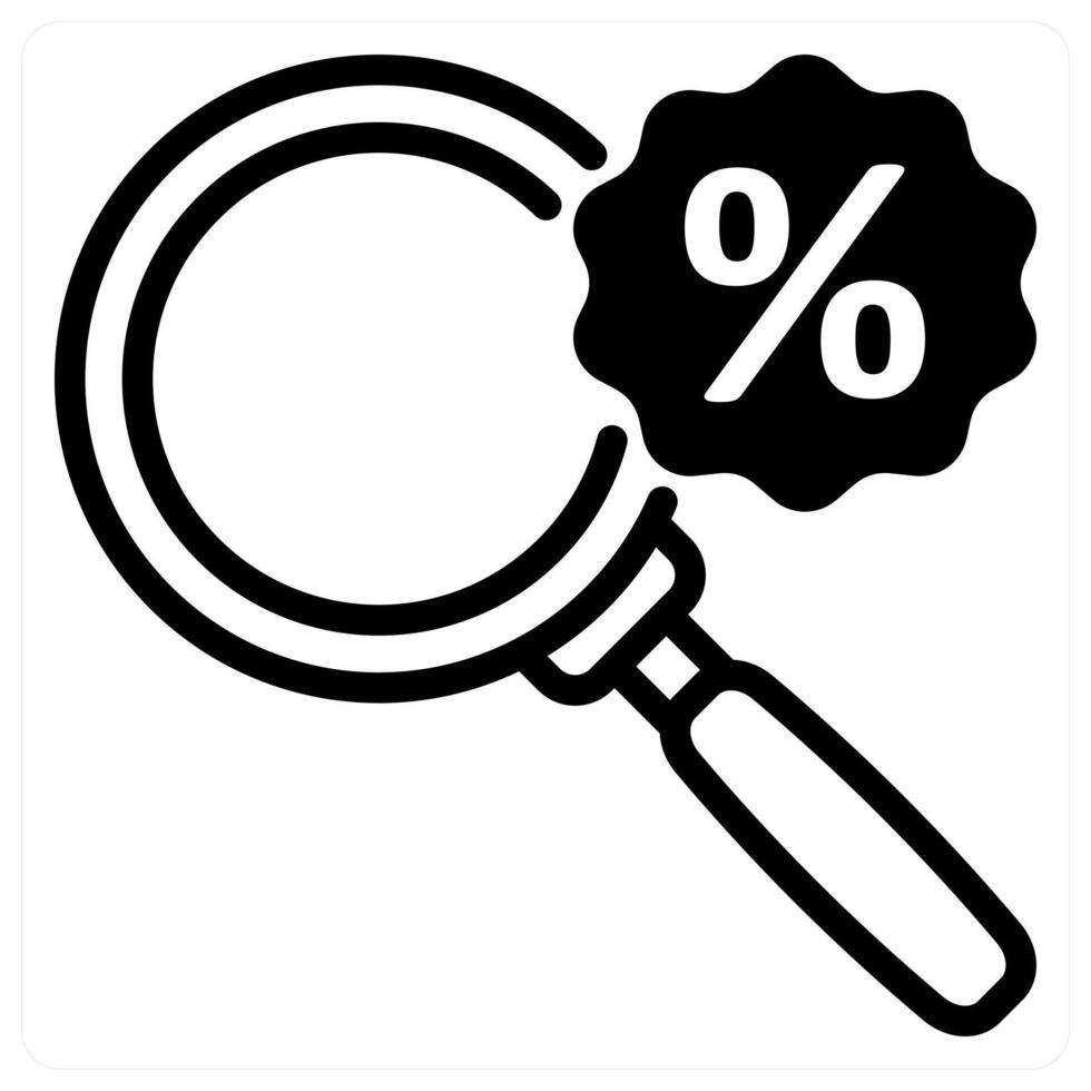 find discount icon concept in black color vector