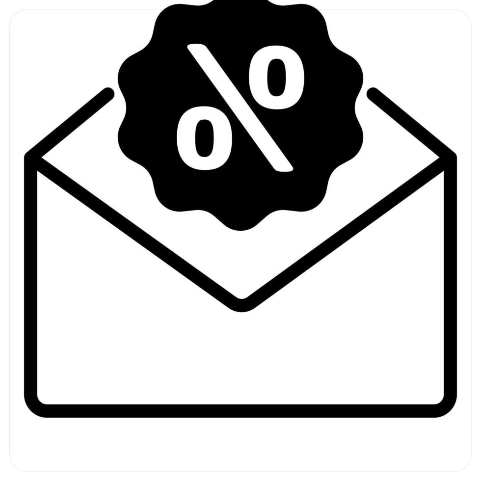 Discount and offer icon concept in black color vector