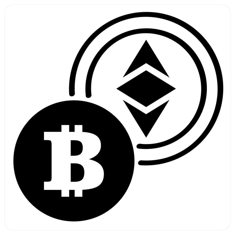 crypto icon concept in black color vector