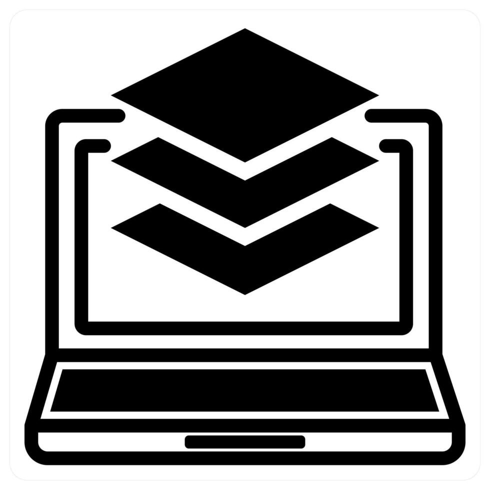 layers icon concept in black color vector