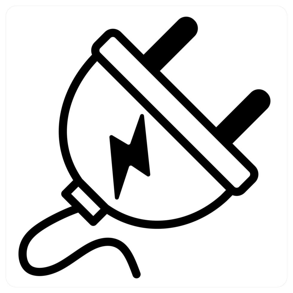 electric plug icon concept in black color vector