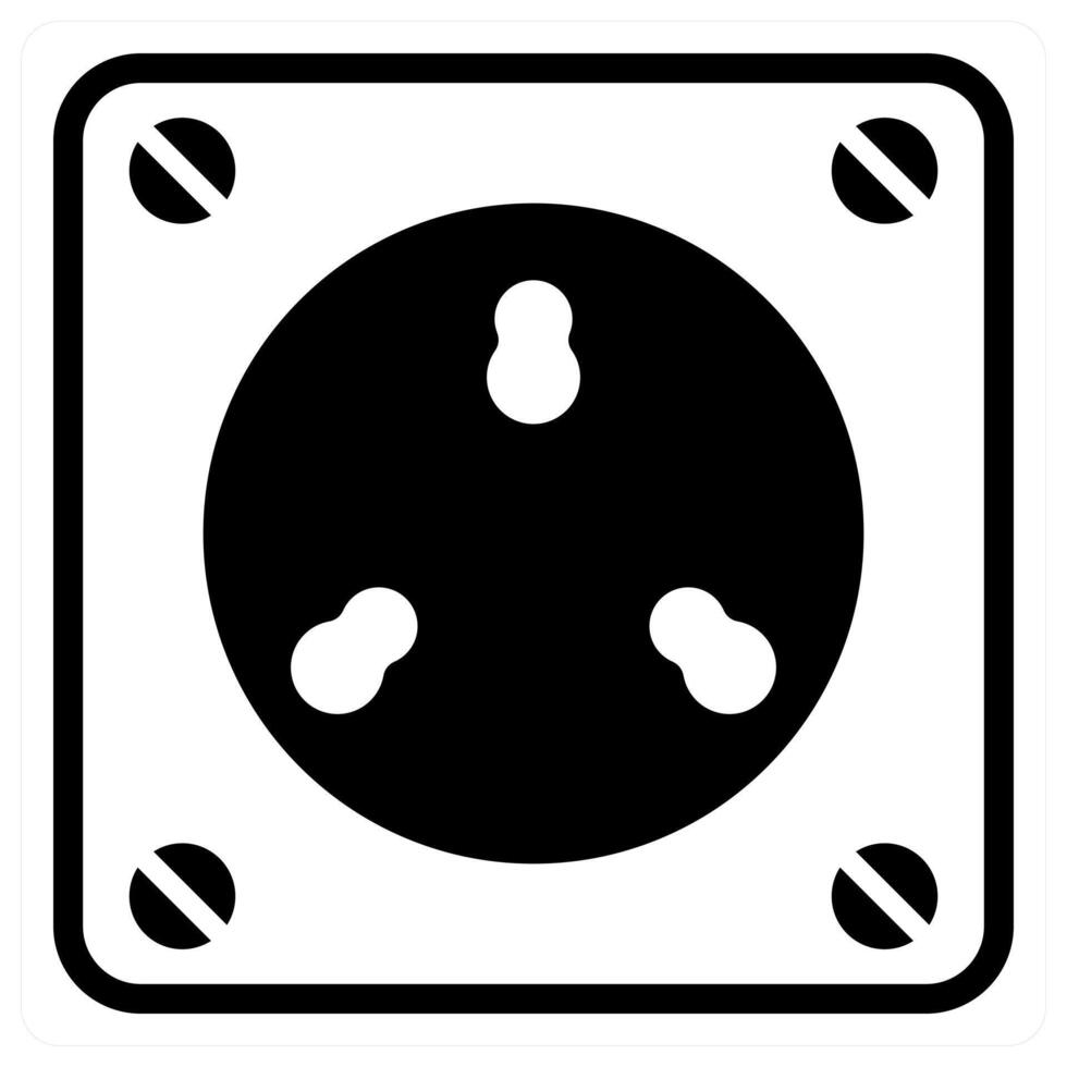 electric socket icon concept in black color vector