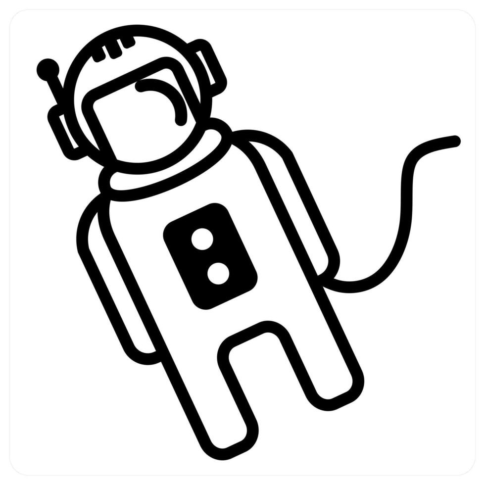 space suit icon concept in black color vector