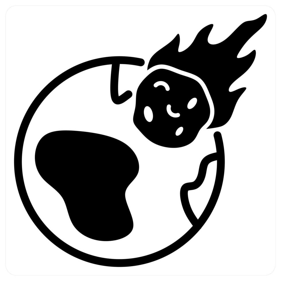earth meteor icon concept in black color vector