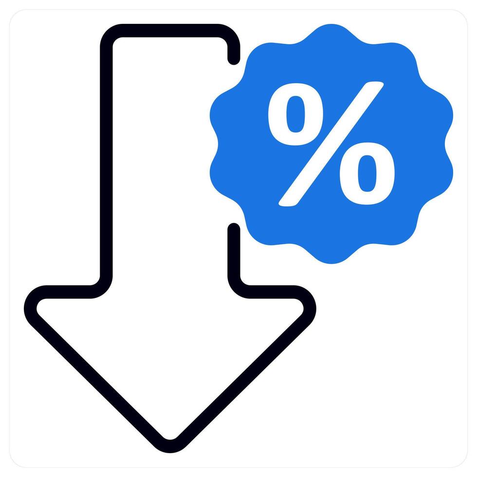 low discount icon concept in blue color vector