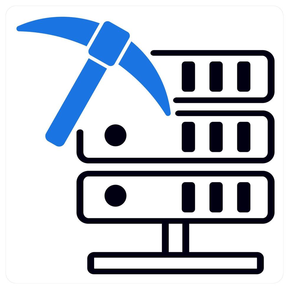 data mining icon concept in blue color vector