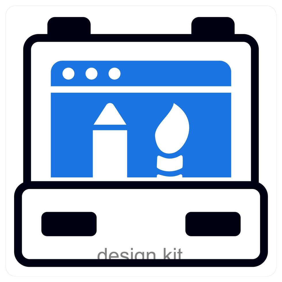 design kit icon concept in blue color vector