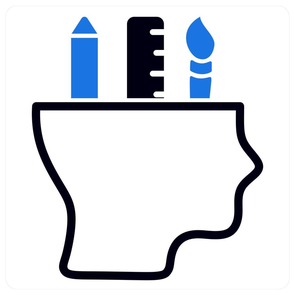 creativity icon concept in blue color vector