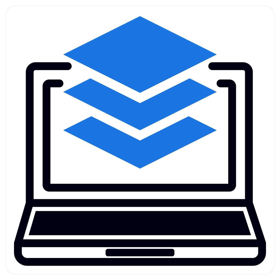 layers icon concept in blue color vector