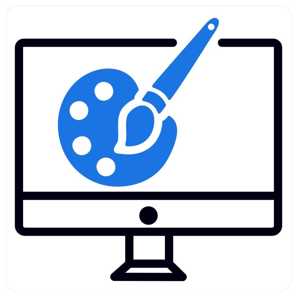 digital artwork icon concept in blue color vector