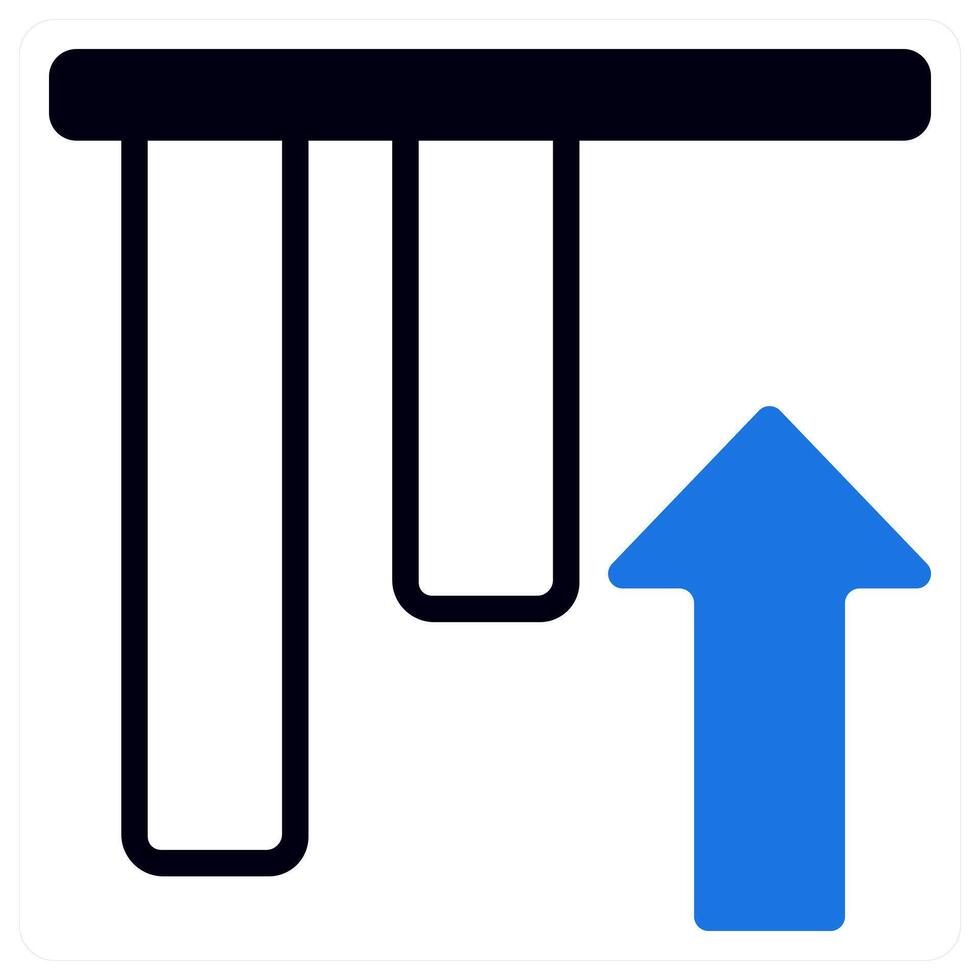 top alignment icon concept in blue color vector