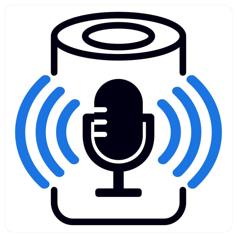 smart speaker icon concept in blue color vector