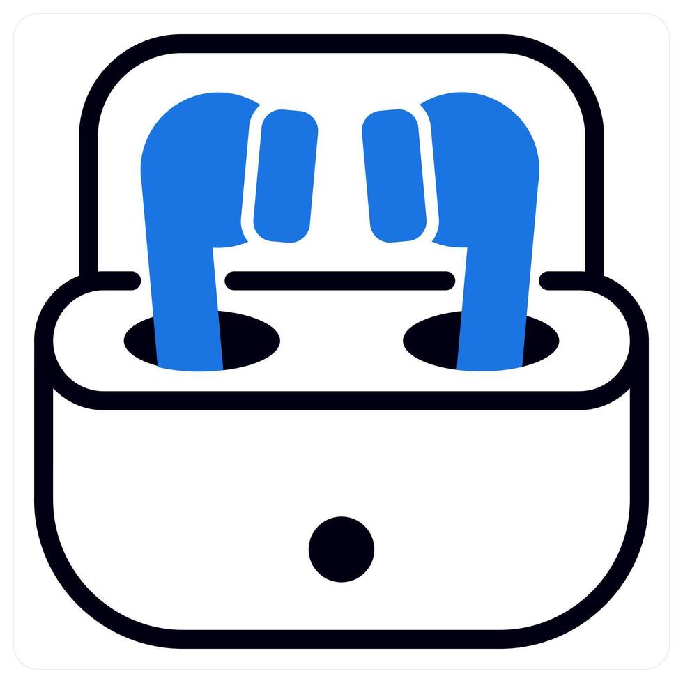 earbuds icon concept in blue color vector