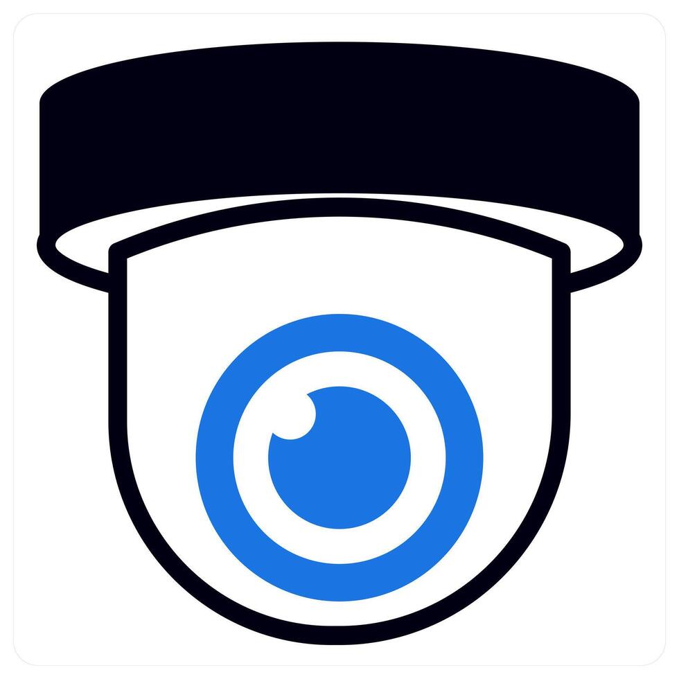 cctv camera icon concept in blue color vector