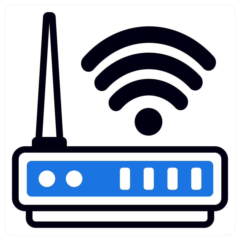 router icon concept in blue color vector