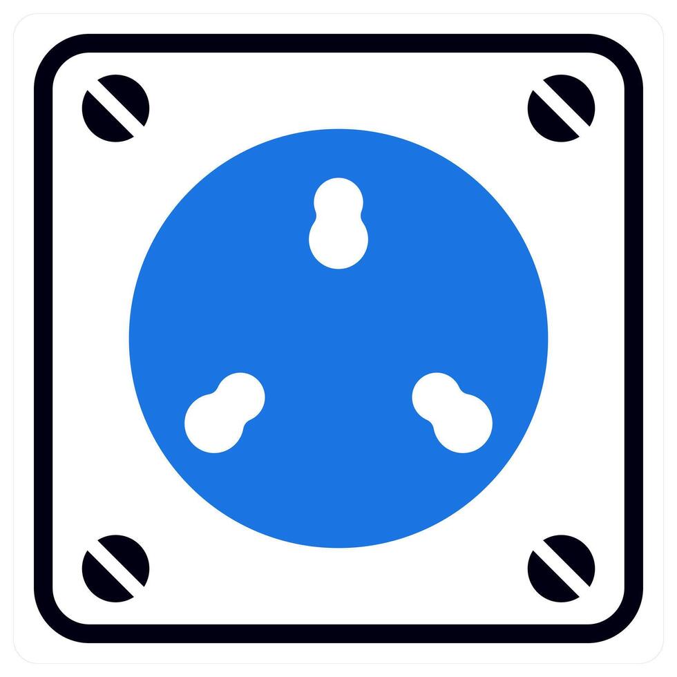 electric socket icon concept in blue color vector