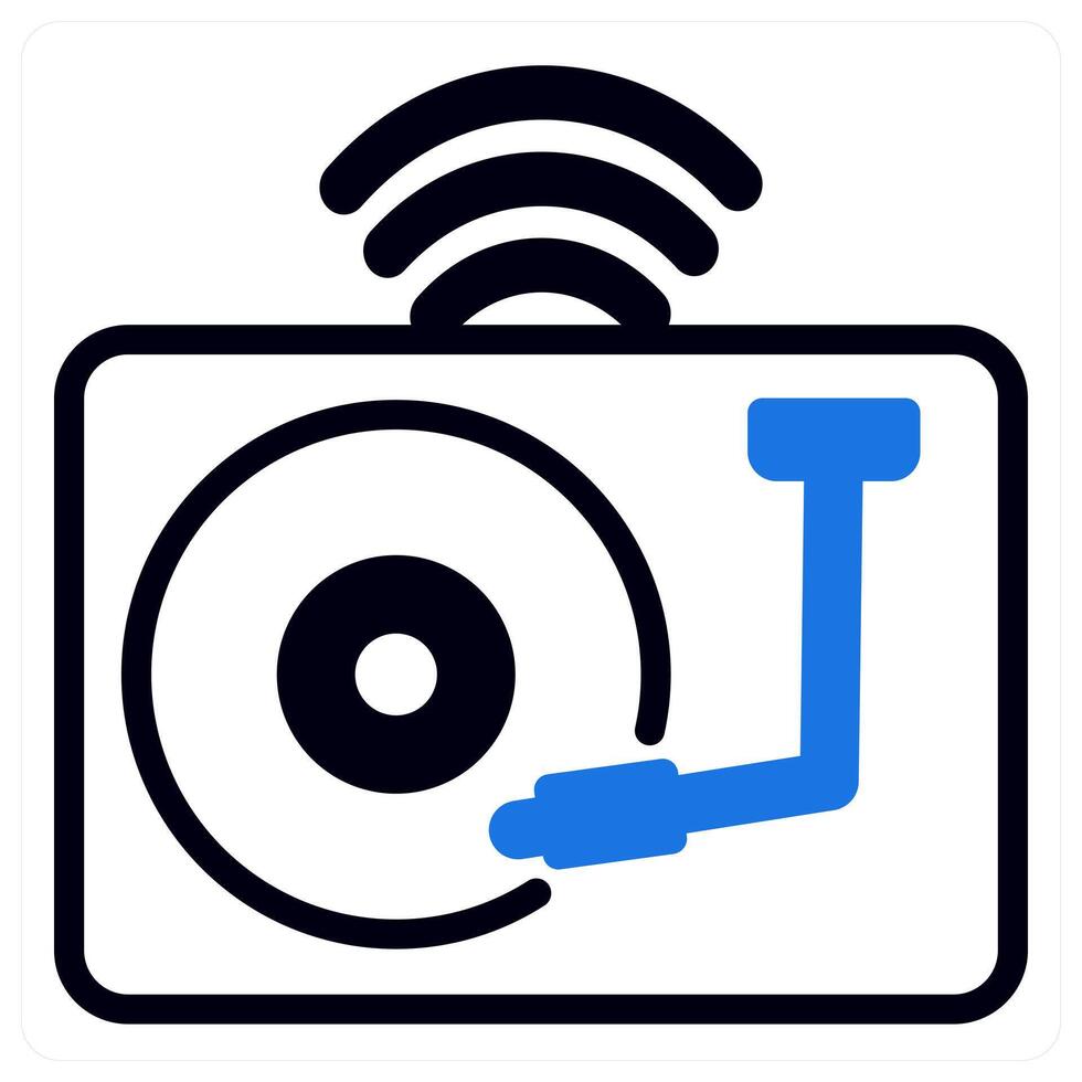 vinyl icon concept in blue color vector