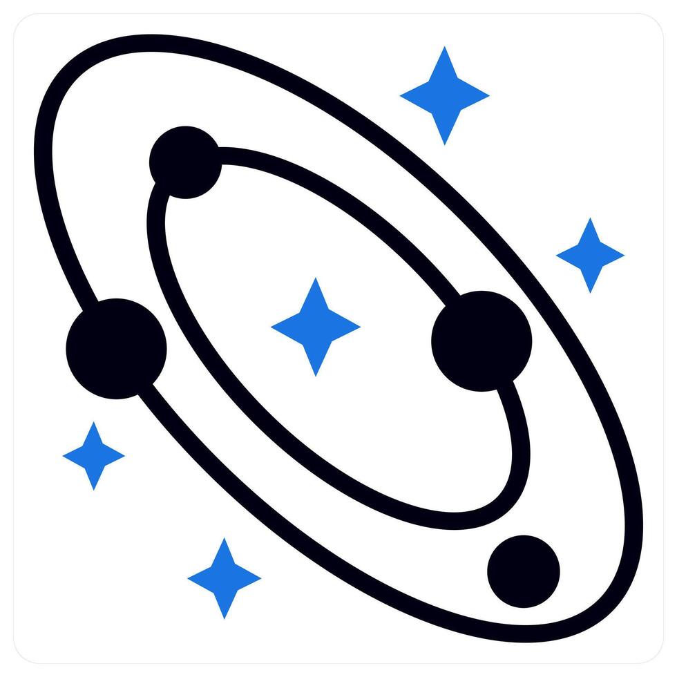galaxy icon concept in blue color vector