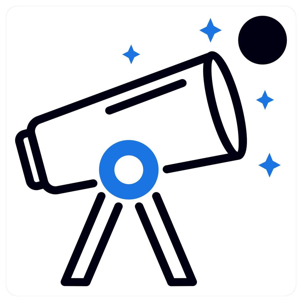 astronomy icon concept in blue color vector