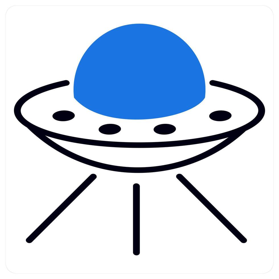 flying saucer icon concept in blue color vector