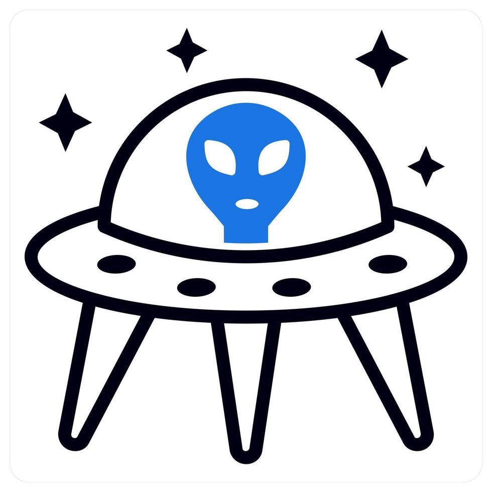 ufo concept in blue color vector