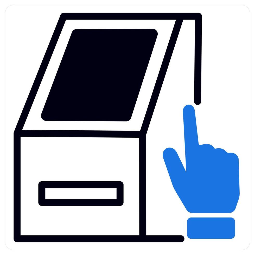 atm service icon concept in blue color vector