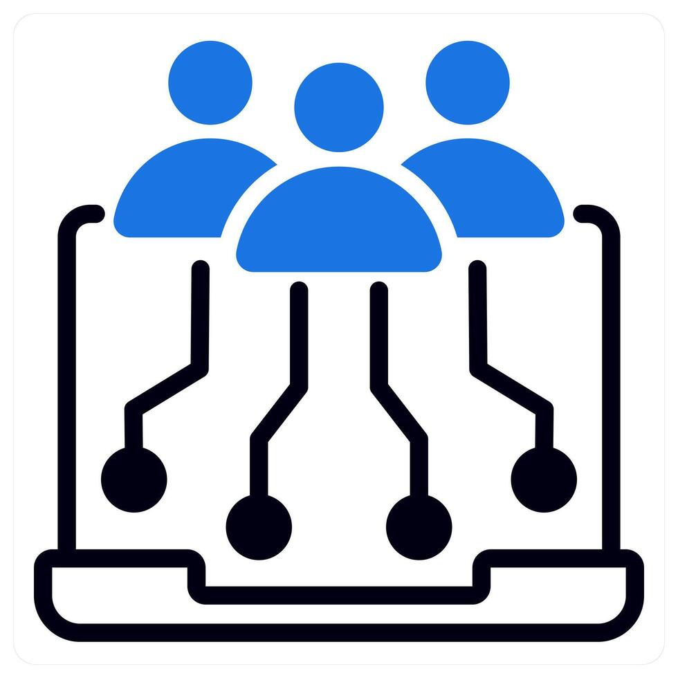 digital inclusivity icon concept in blue color vector