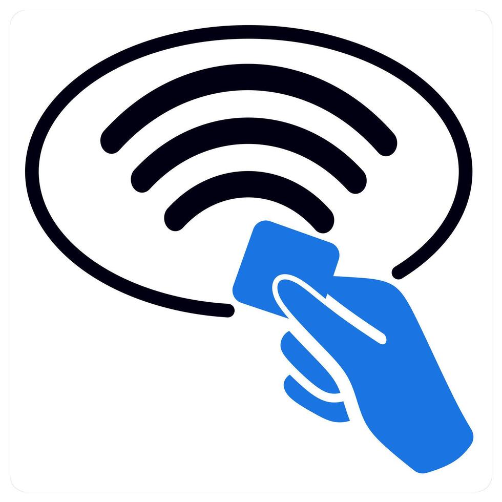 contactless icon concept in blue color vector