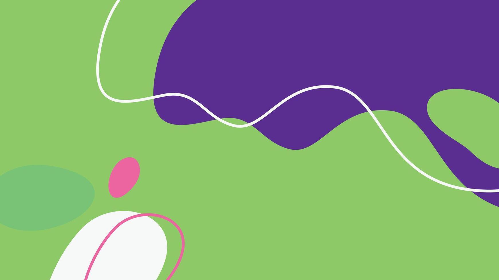 Green Canvas with Wavy Purple and White Background vector