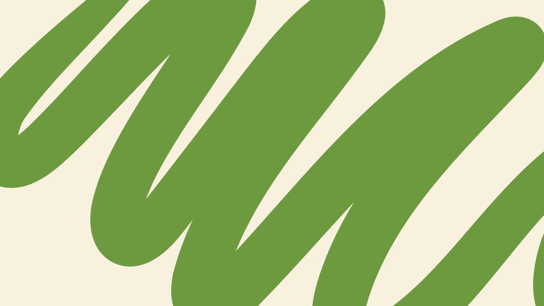 Oversized Green Curves on Cream Background vector