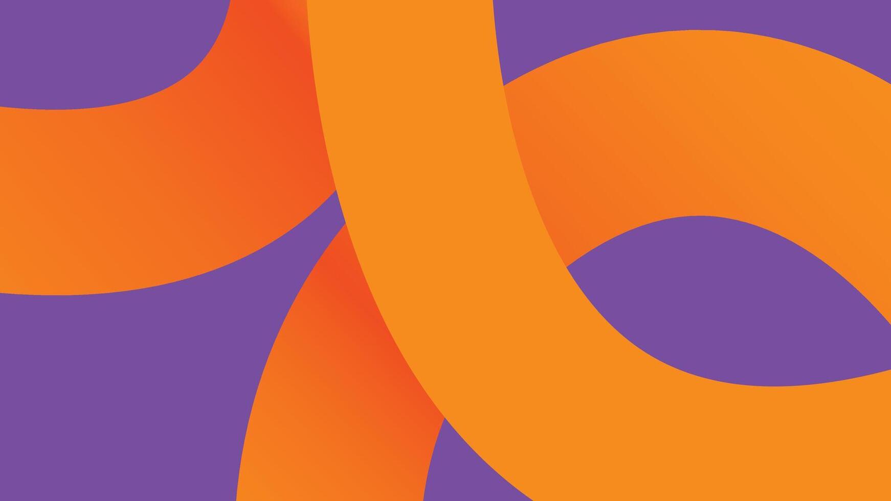 Abstract Orange Gradient Ribbons on Purple vector