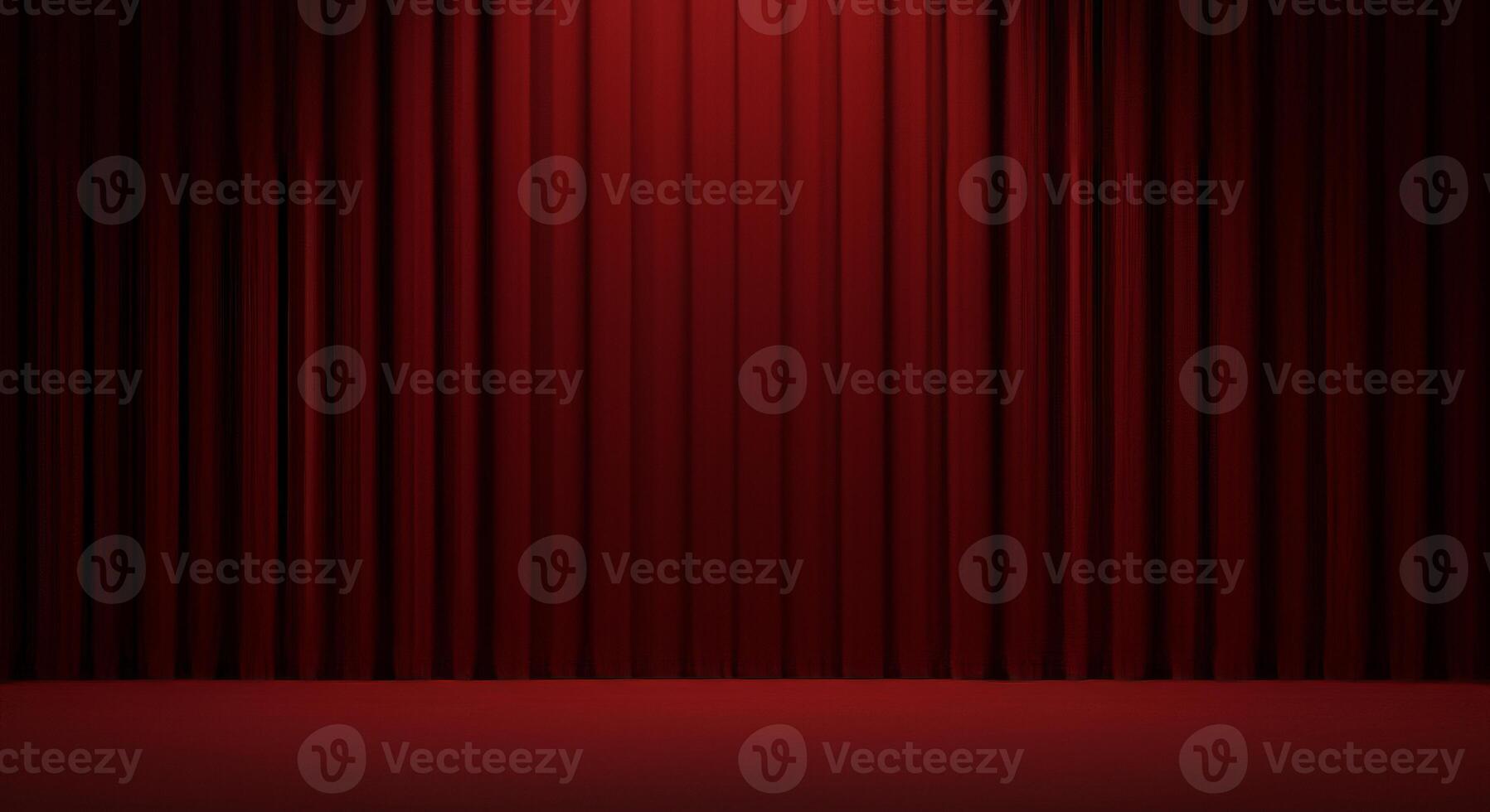 Elegant Red Stage Curtains for a Dramatic Presentation photo