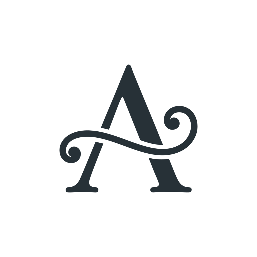 Monogram logo with a stylized letter A suitable for branding png