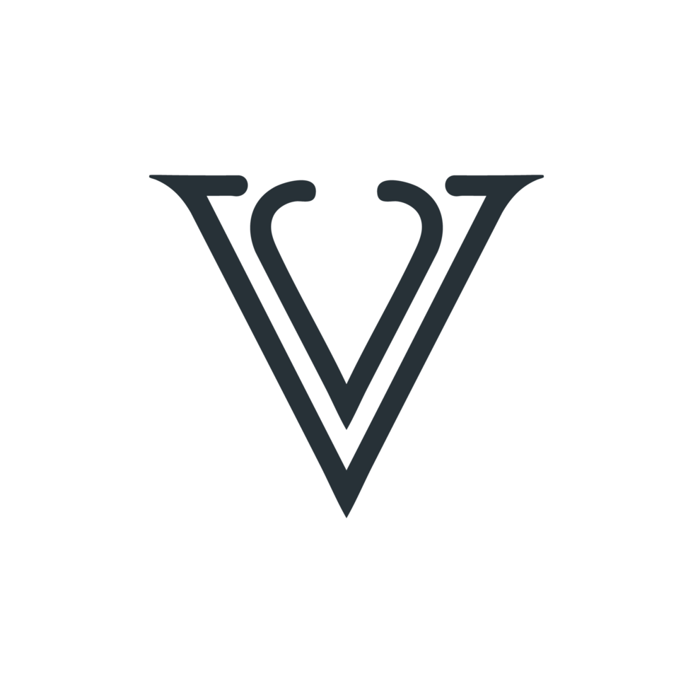 Monogram logo with a stylized letter V suitable for branding png