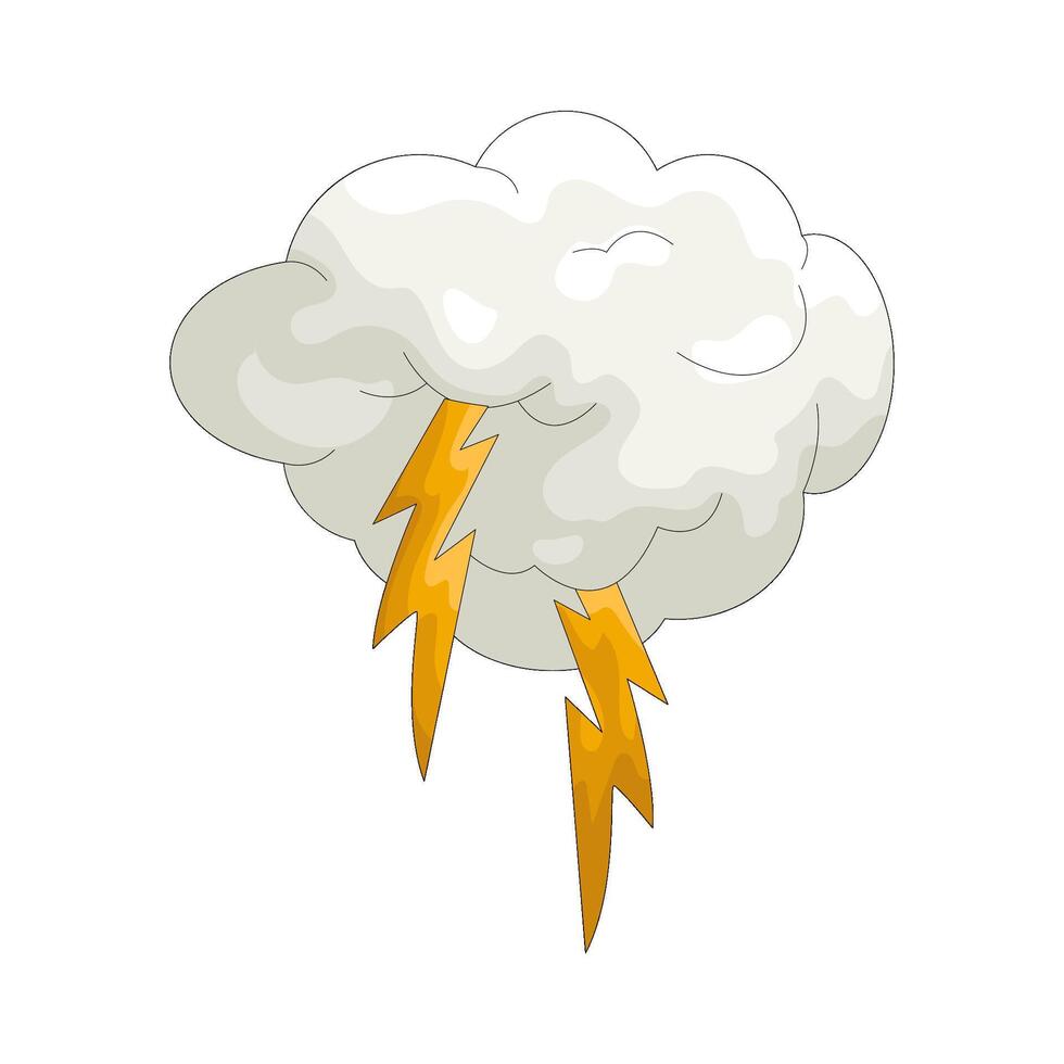 Illustration of Cloud with Lightning vector