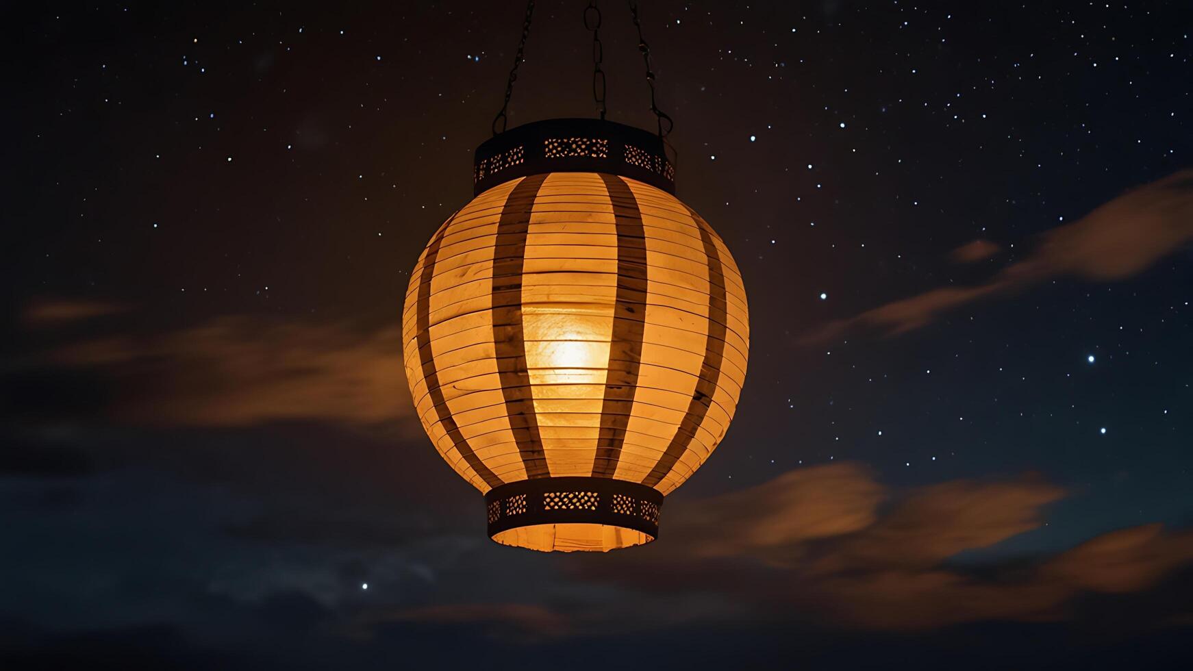 Illuminating Business, A Decorative Lantern Under a Starry Night Sky photo