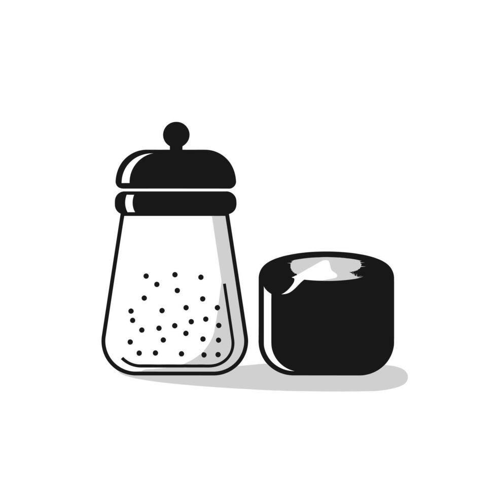 Salt and pepper shaker logo design vector