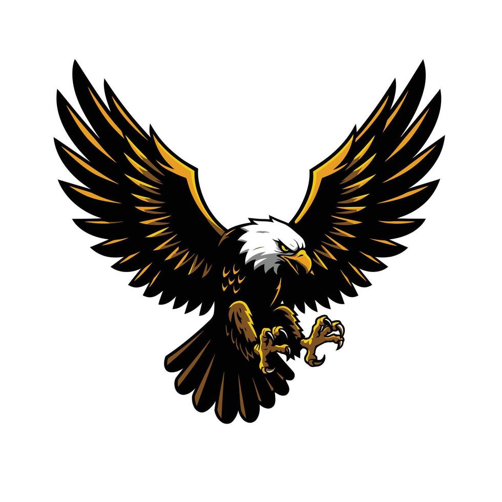 Colorful eagle with its wings spread out logo design vector