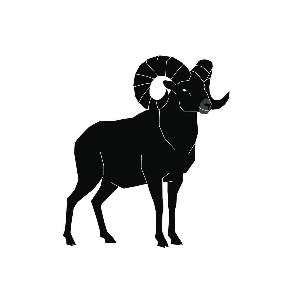 Black ram logo design on a white background vector