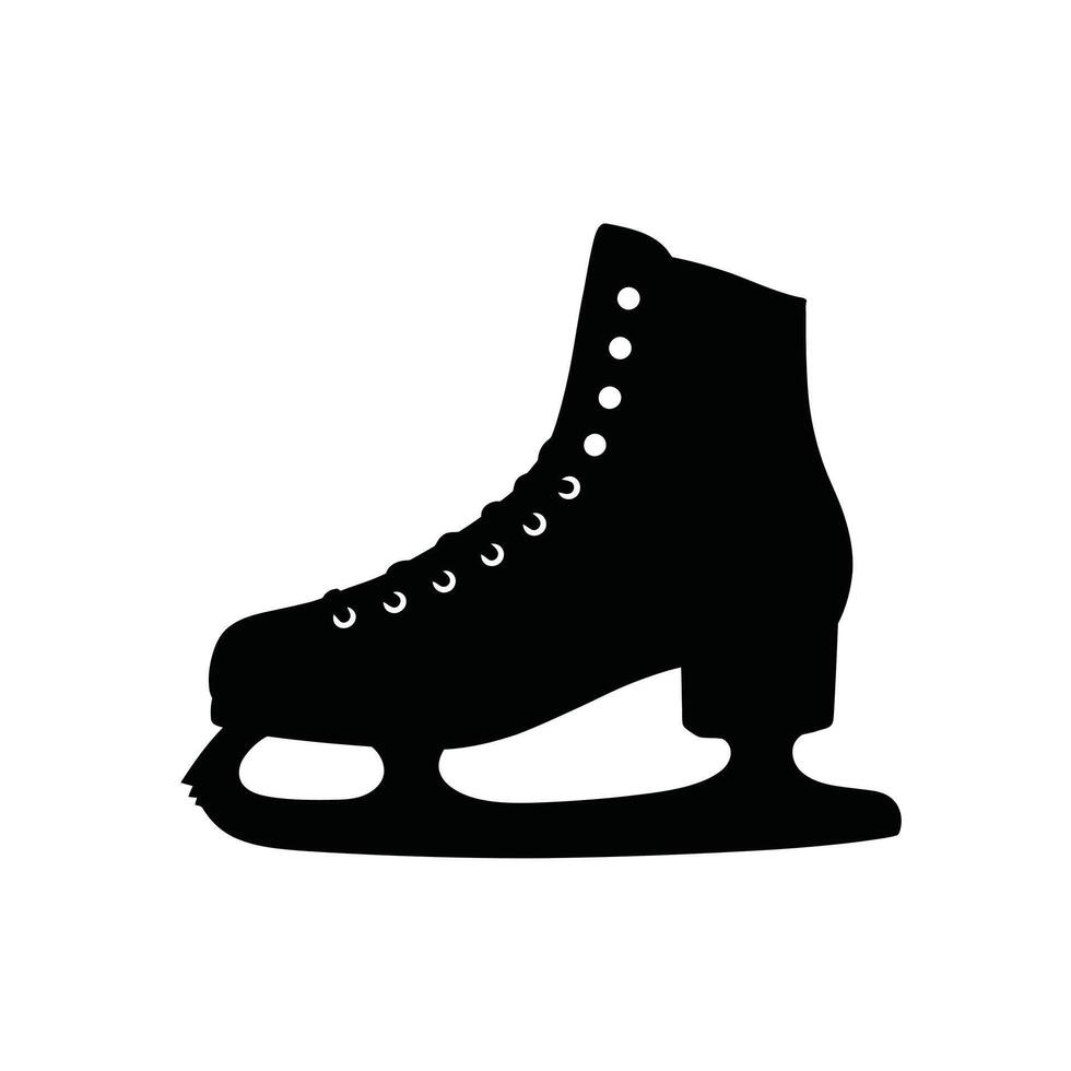 Ice skate silhouette logo design vector