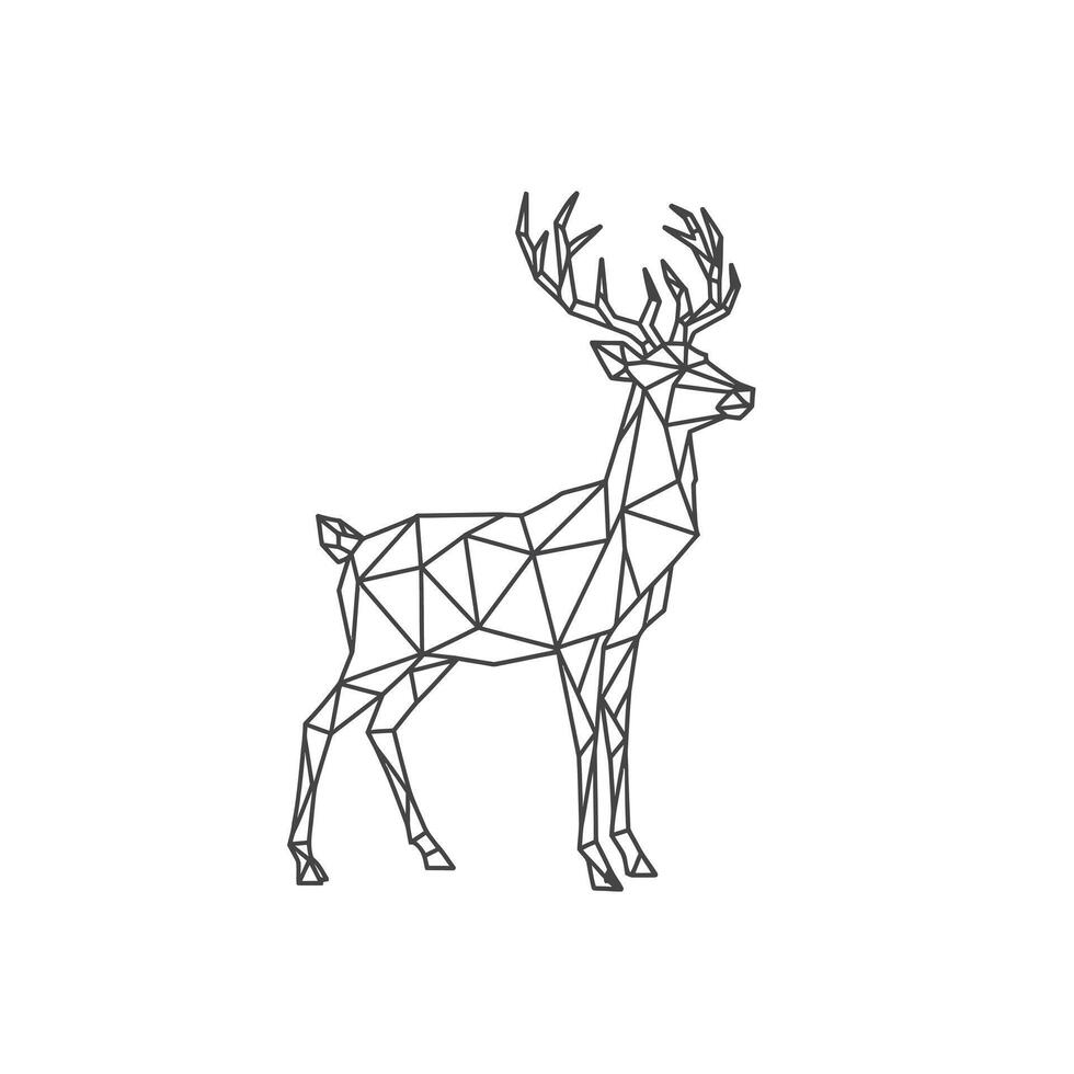 Geometric logo design of a deer vector