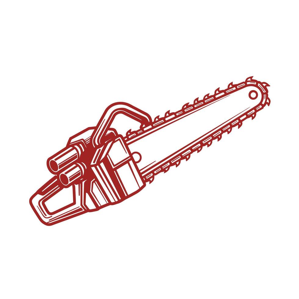 Chainsaw logo design on a white background vector