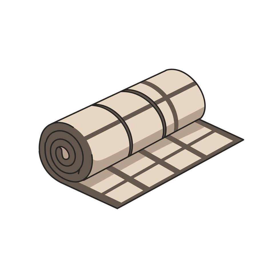 Rolled up carpet logo design on a white background vector